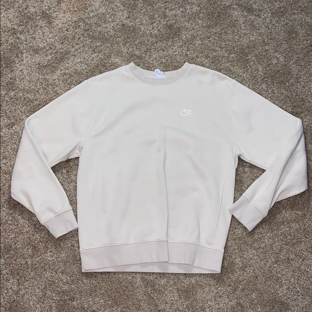 Nike Men's Cream Crewneck Sweatshirt